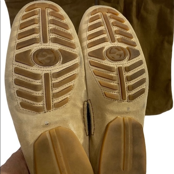 Mens Gucci Suede Tan Car Driving Shoe Loafer 10 - Picture 8 of 11